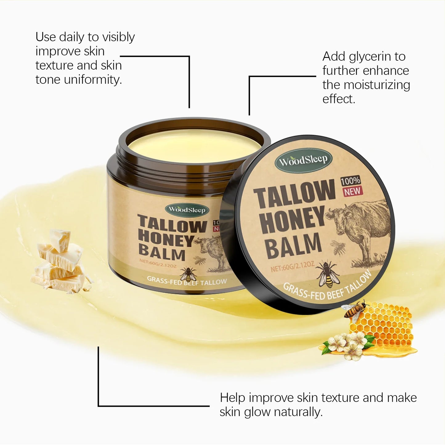 Whipped Beef Tallow Face Moisturizer Balm