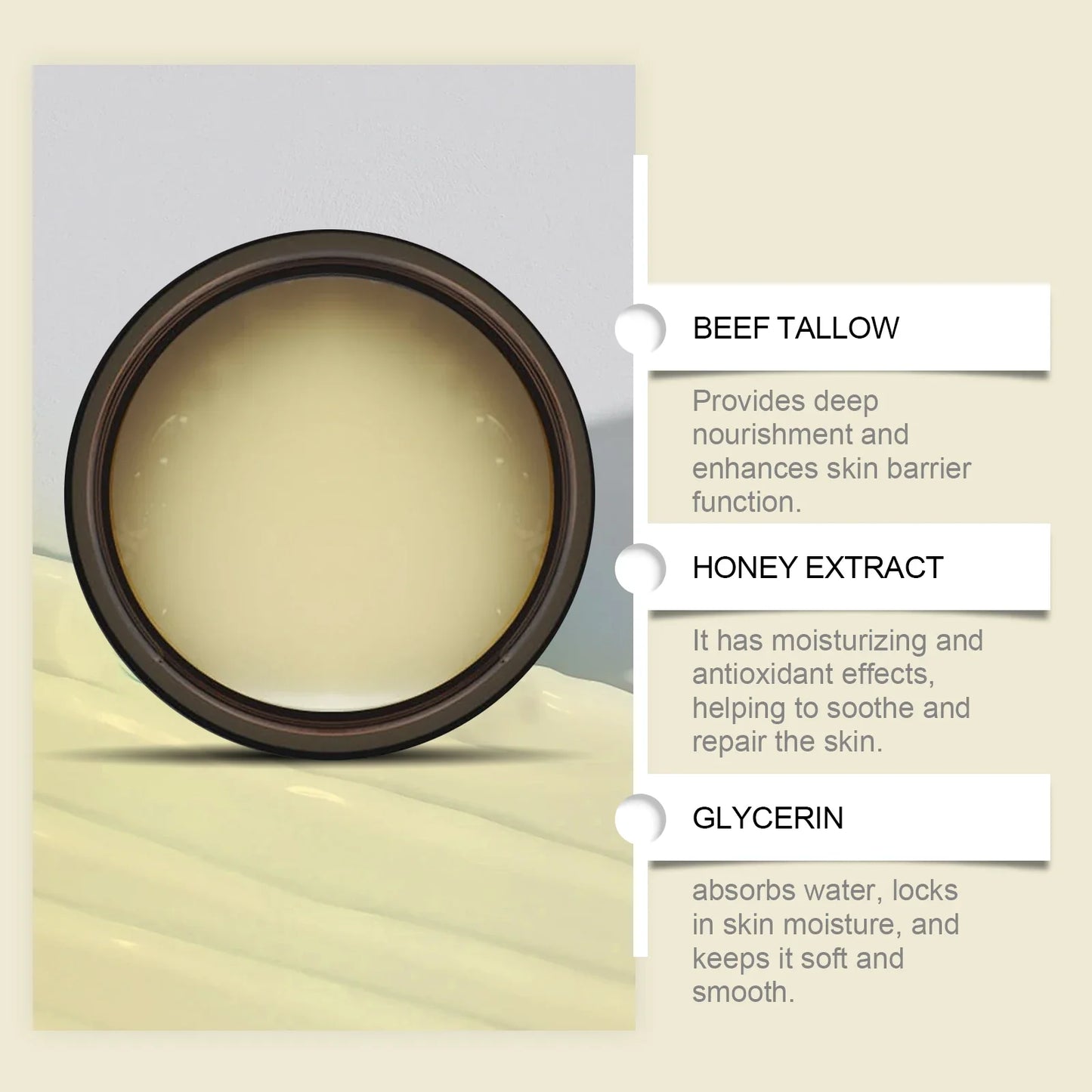 Whipped Beef Tallow Face Moisturizer Balm